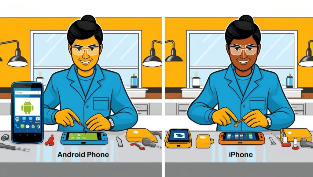 Android repair vs iPhone repair